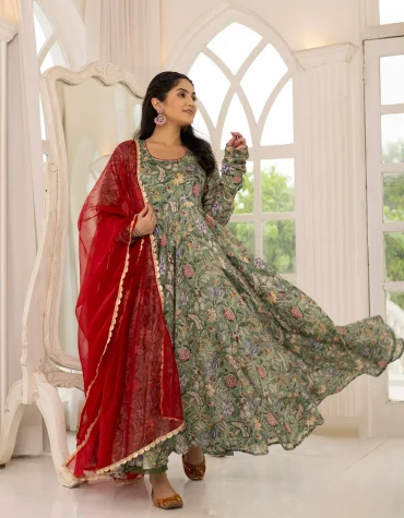 Forest Bloom Chanderi Set