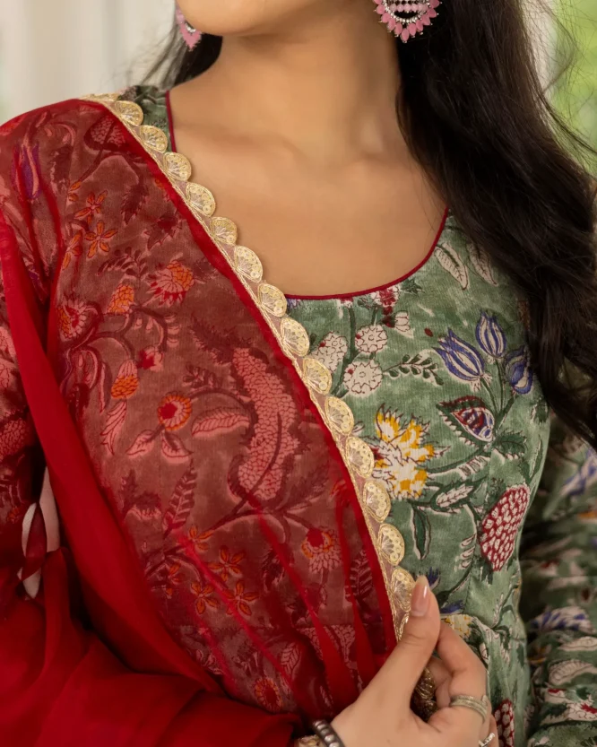 Forest Bloom Chanderi Set