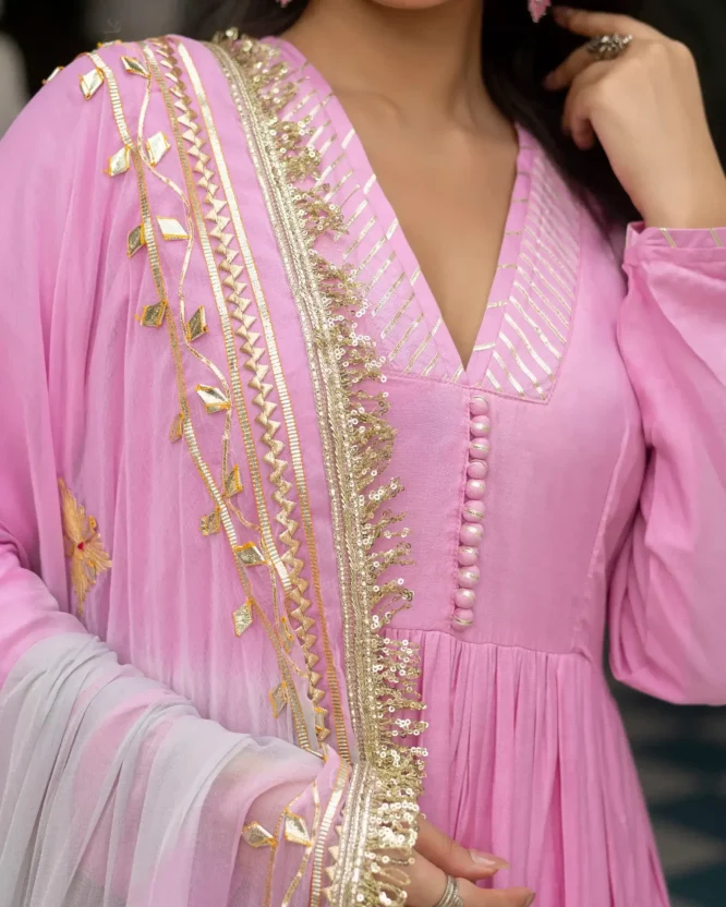 Blush Pink Gotta Patti Kurta Set