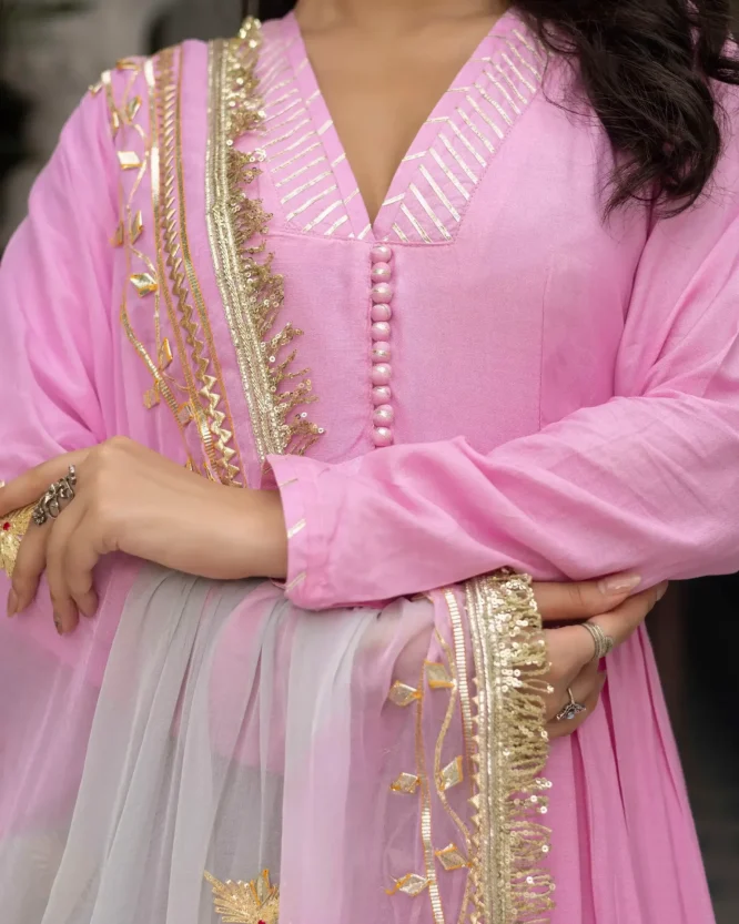Blush Pink Gotta Patti Kurta Set