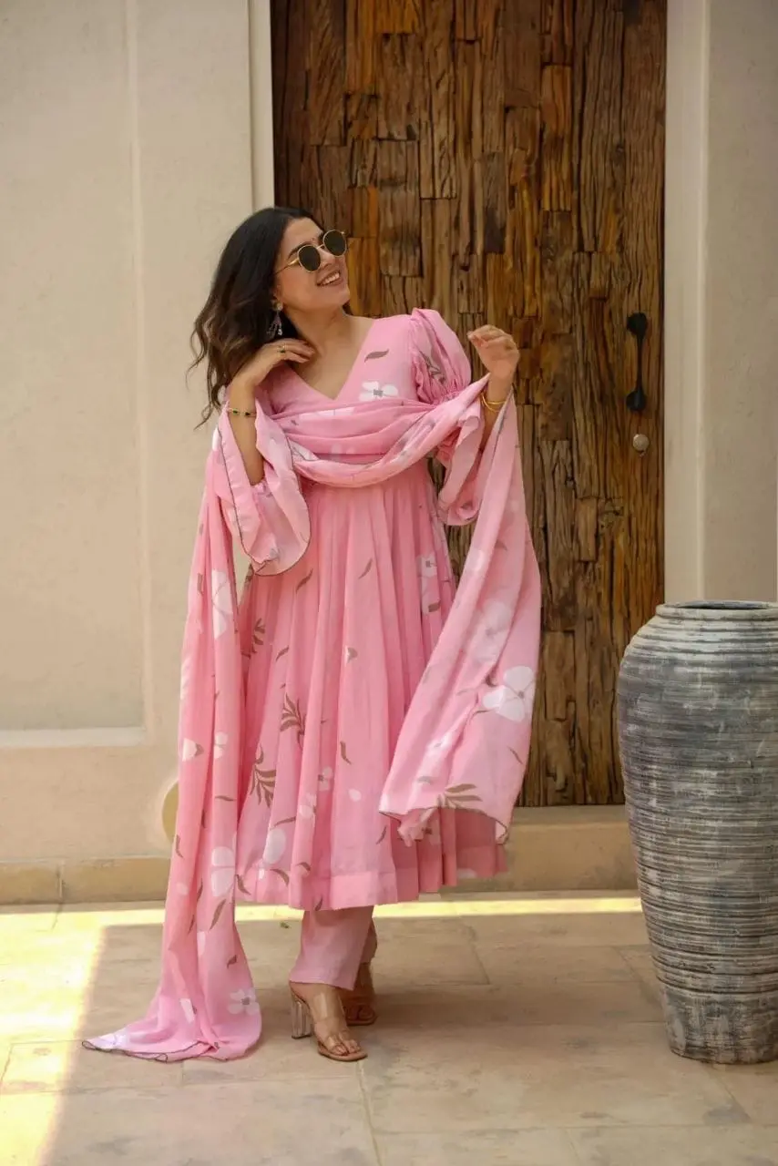 Rose Quartz Georgette Suit Set
