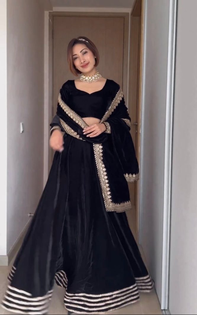 Luxe Velvet Lehenga Choli With Dupatta