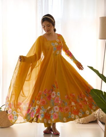 Floral Symphony Anarkali