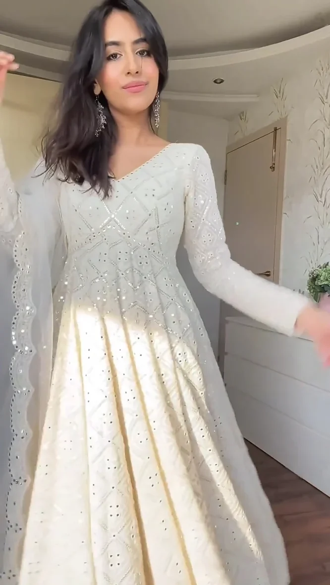 Chandni Mirrorwork Anarkali