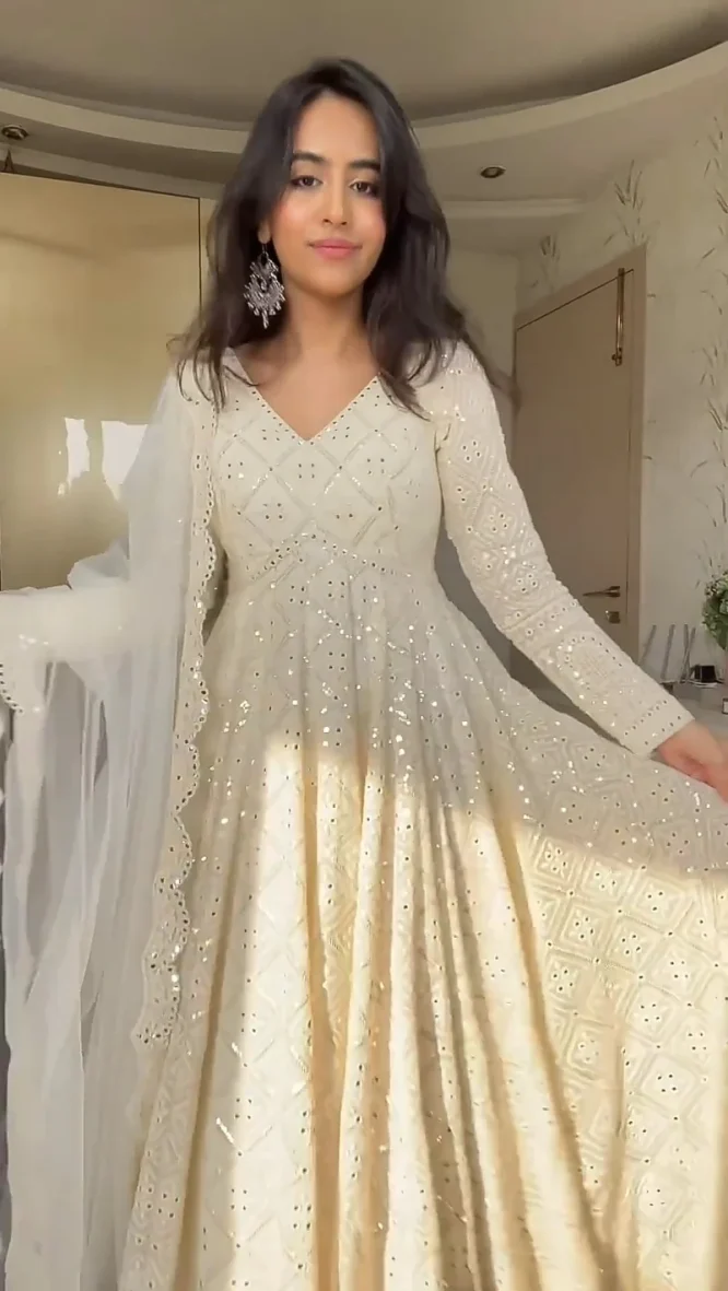 Chandni Mirrorwork Anarkali