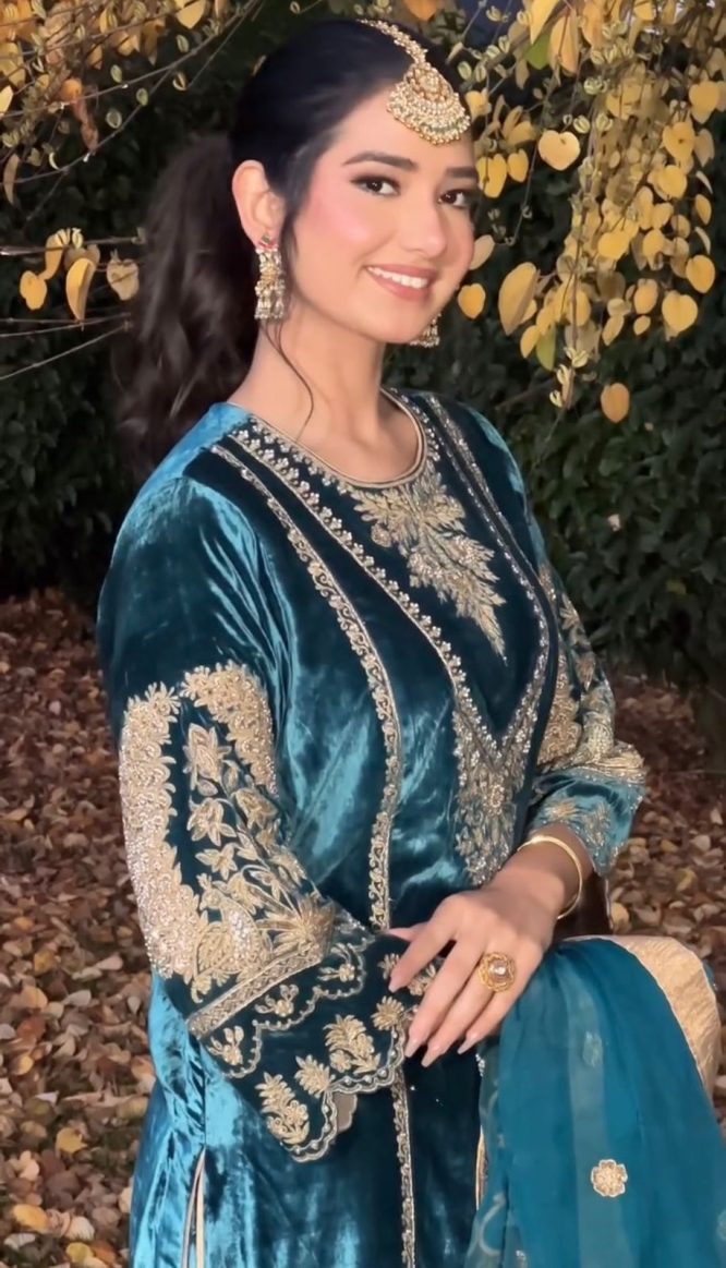 Elegant Teal Embroidered Salwar Kameez with Dupatta