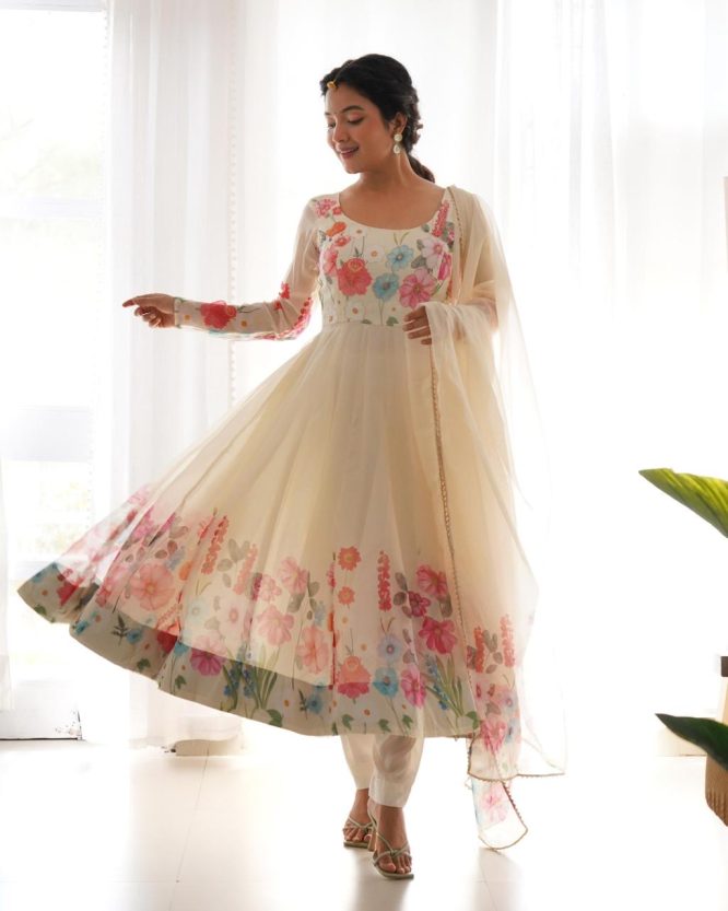 Floral Symphony Anarkali