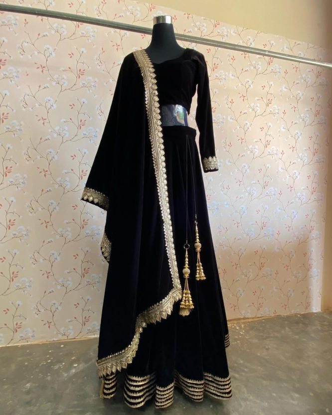 Luxe Velvet Lehenga Choli With Dupatta