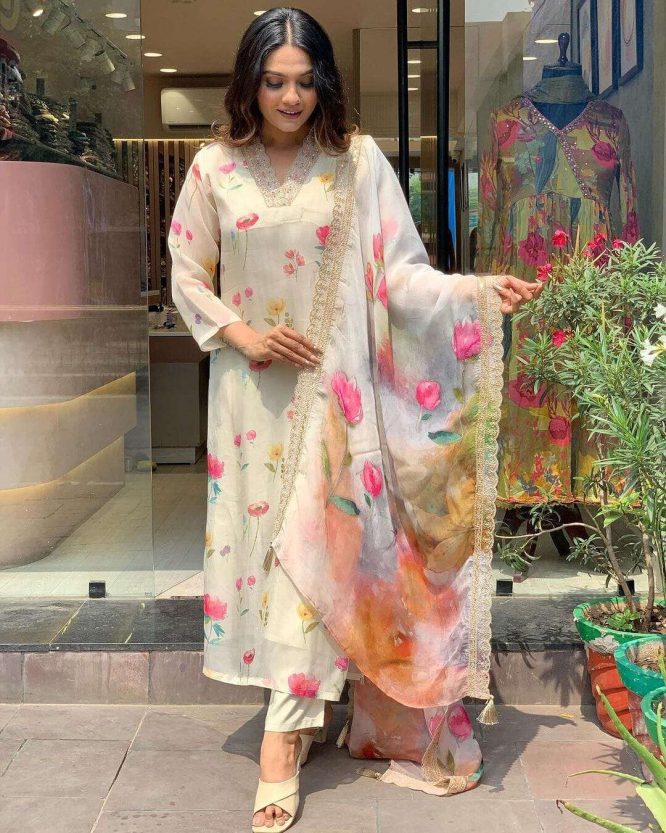 Blossom Bliss Organza Suit