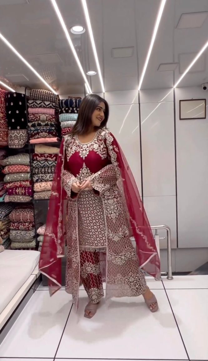 Radiant Ruby Elegance Suit Set