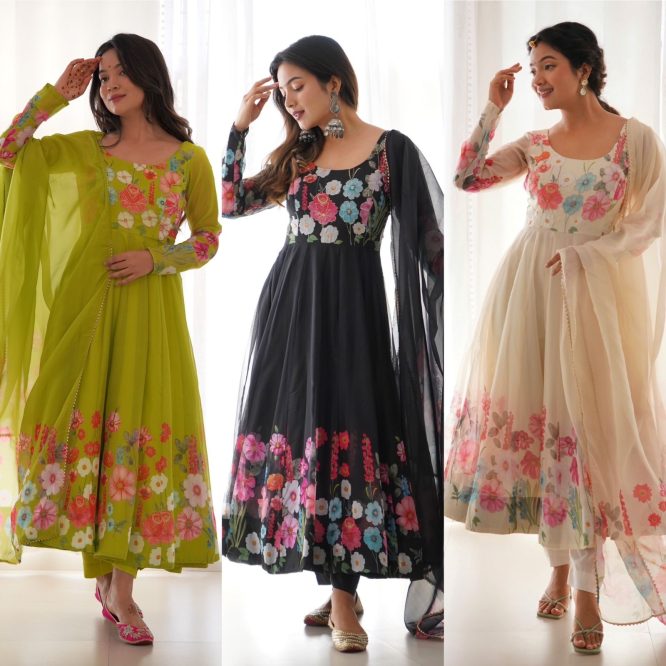 Floral Symphony Anarkali