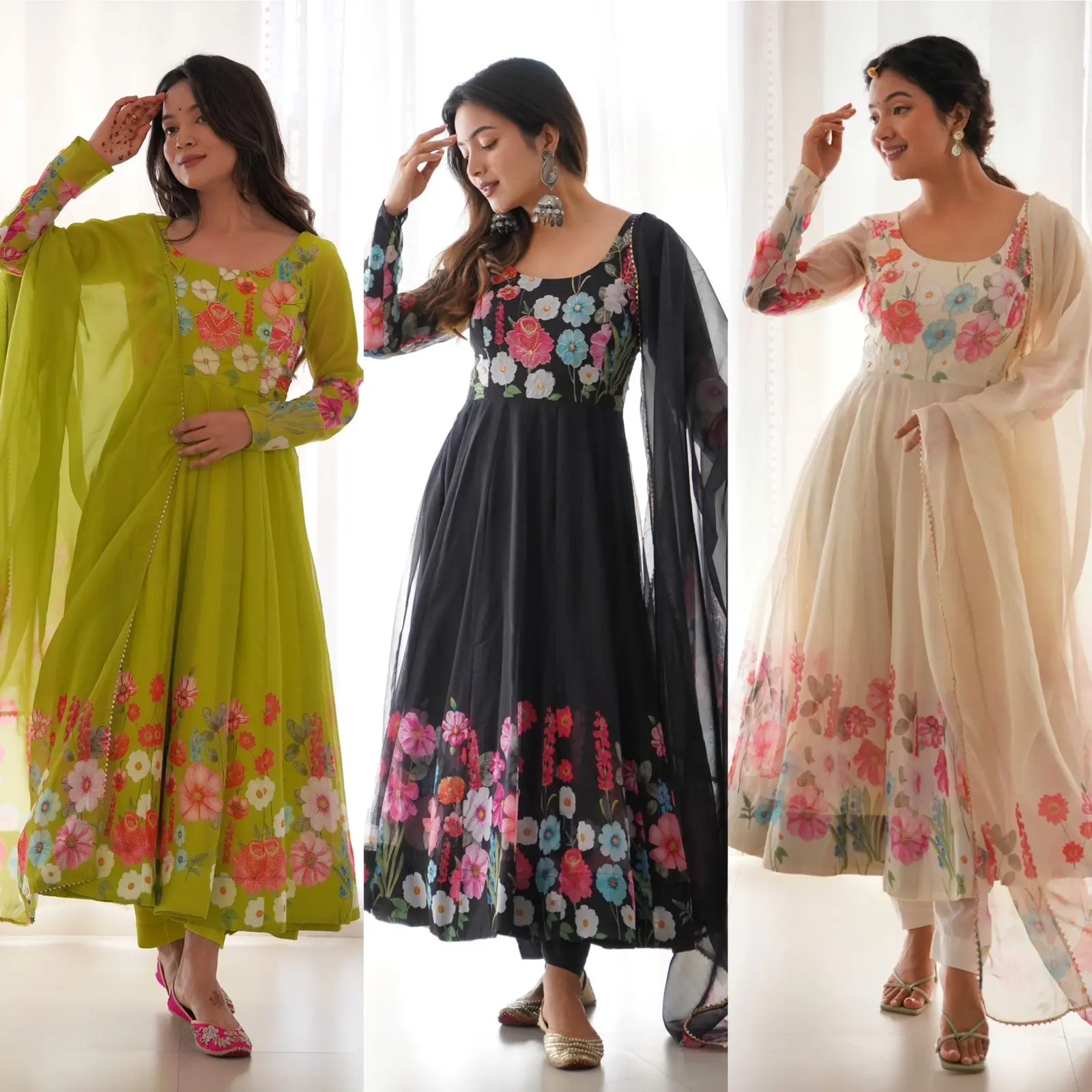 Floral Symphony Anarkali