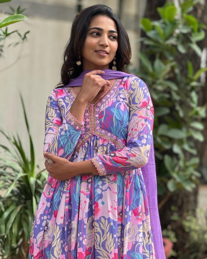 Floral Fantasy Anarkali Suit Set