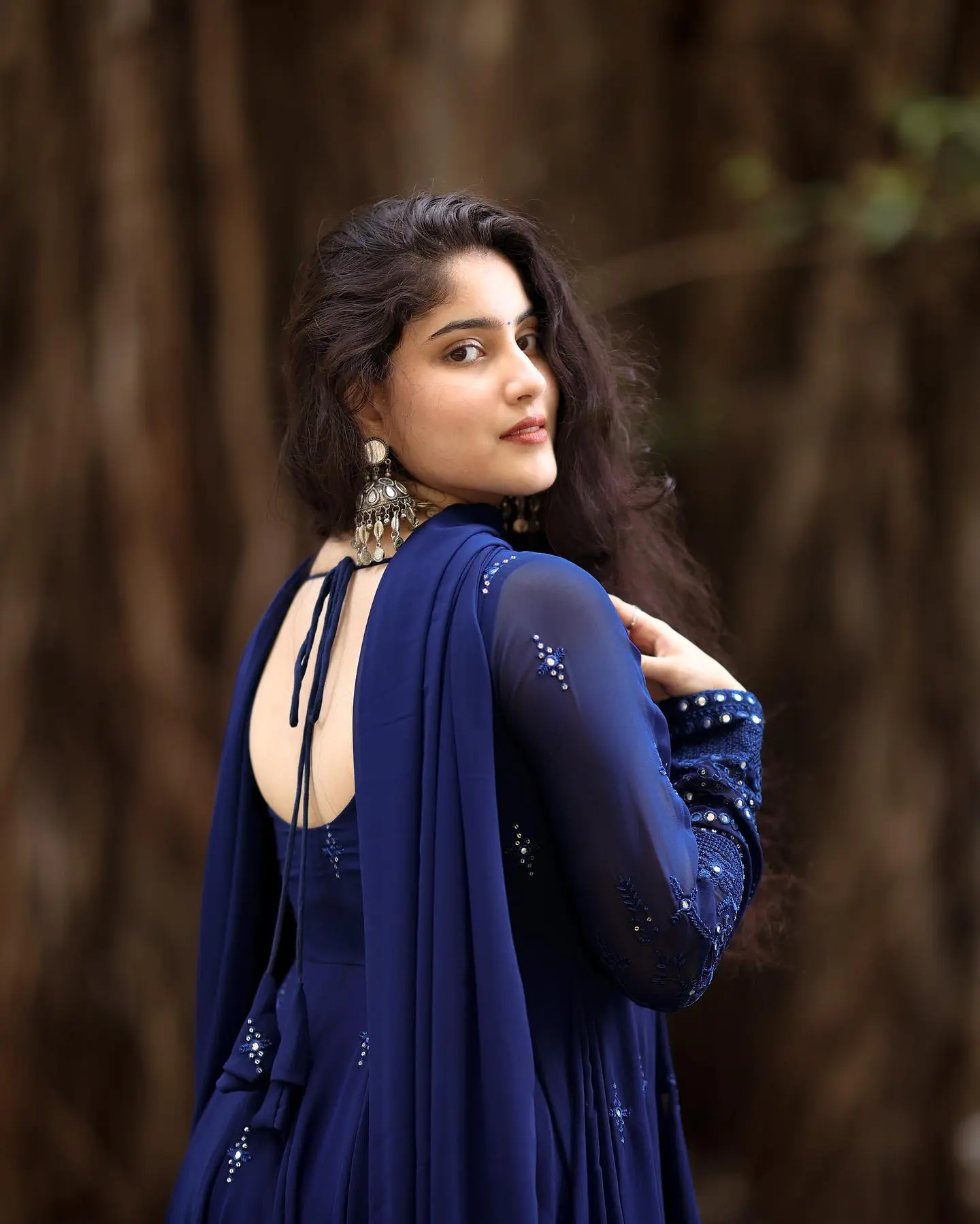 Midnight Serenity Georgette Embroidered Suit Set