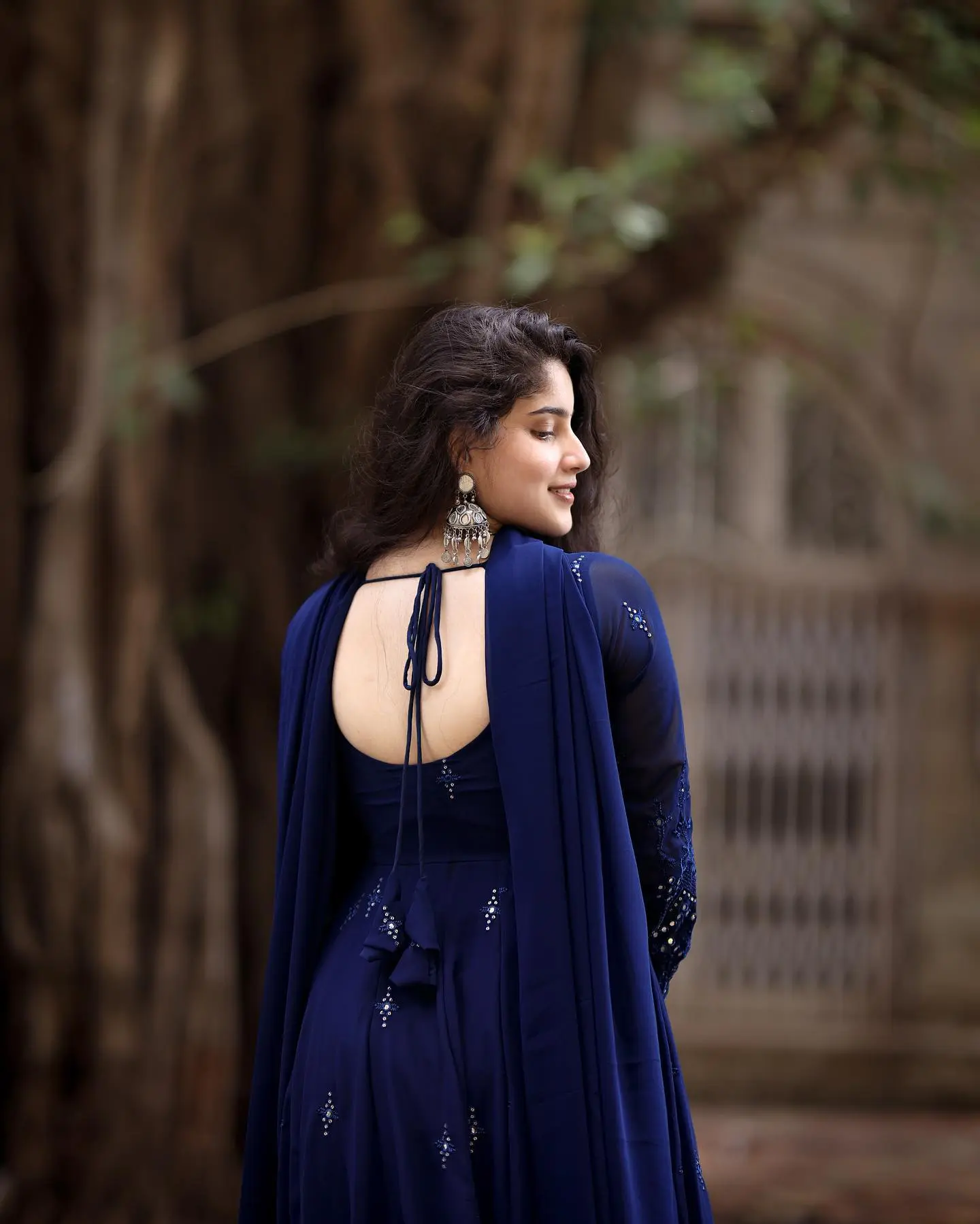 Midnight Serenity Georgette Embroidered Suit Set