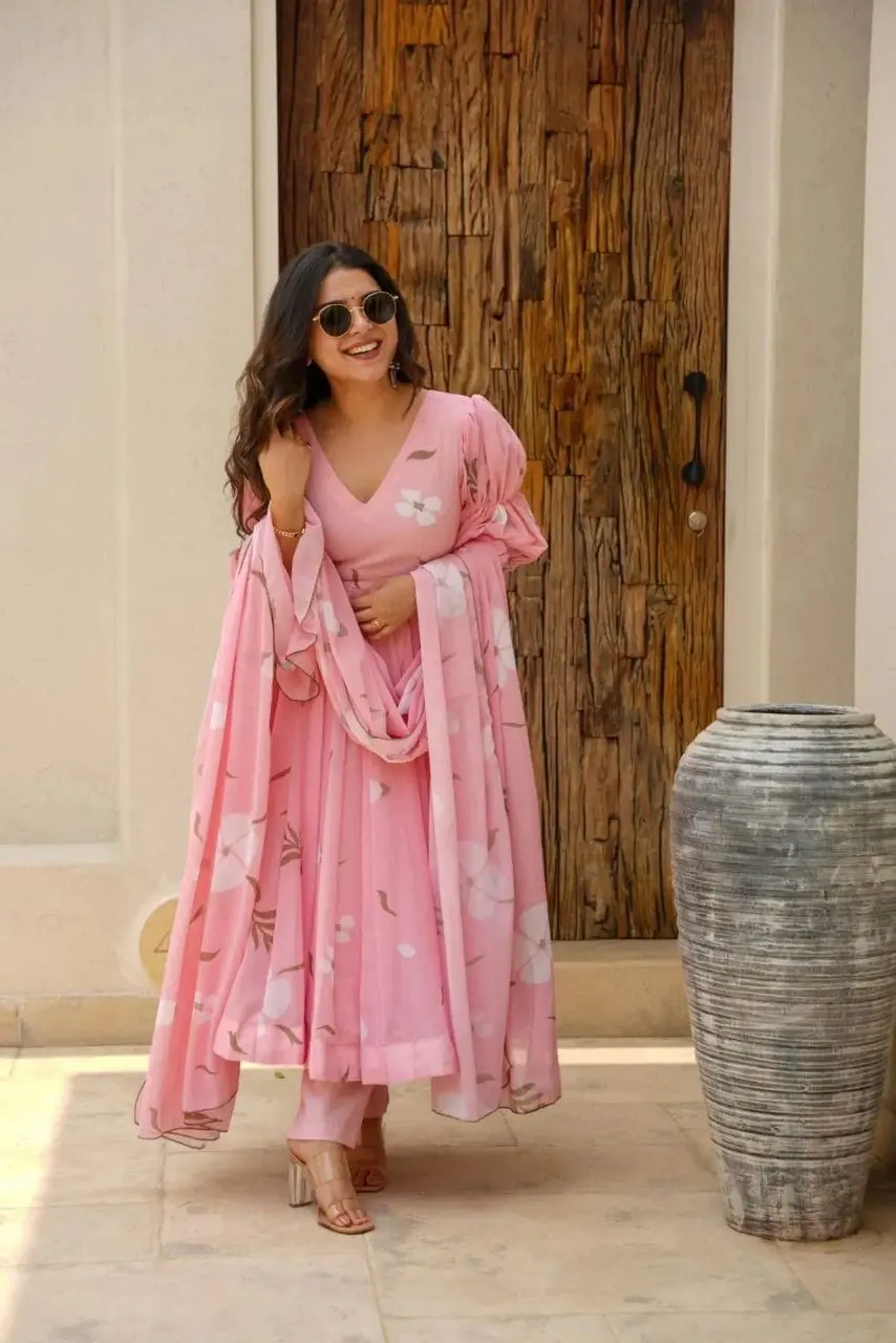 Rose Quartz Georgette Suit Set