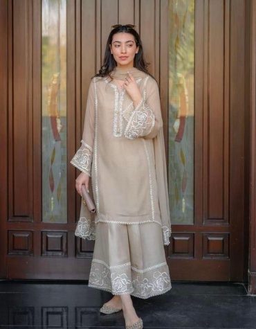 Beige Premium Georgette Suit Set