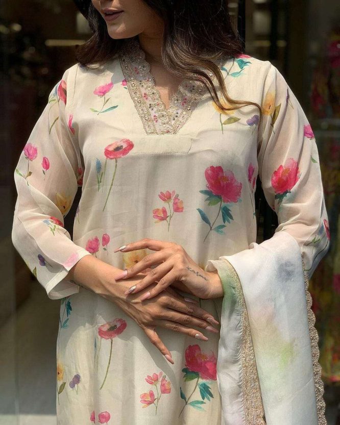 Blossom Bliss Organza Suit