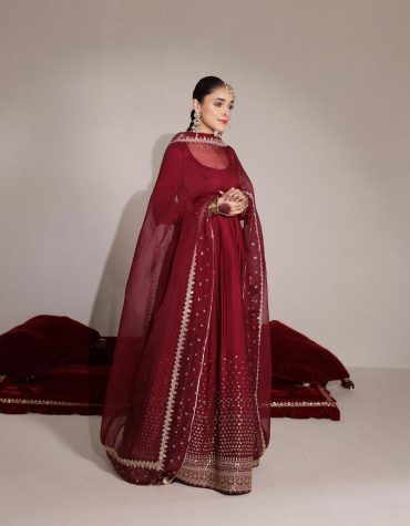 Red Rose Premium Silk Anarkali Suit Set