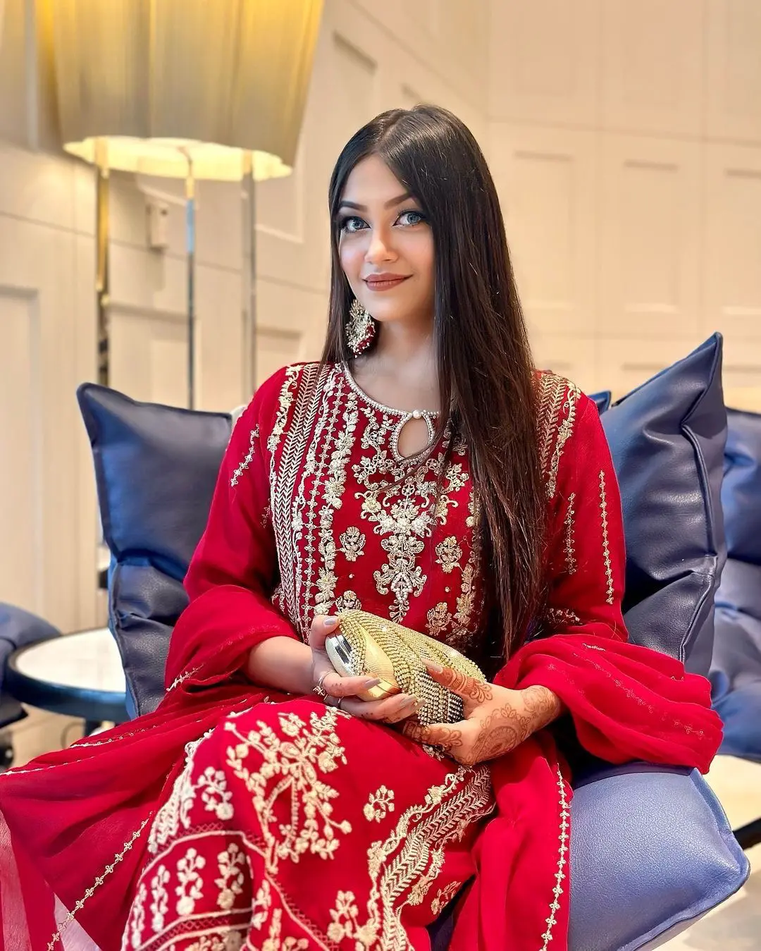 Elegant Designer Sequin Embroidered Top, Pant & Dupatta Set