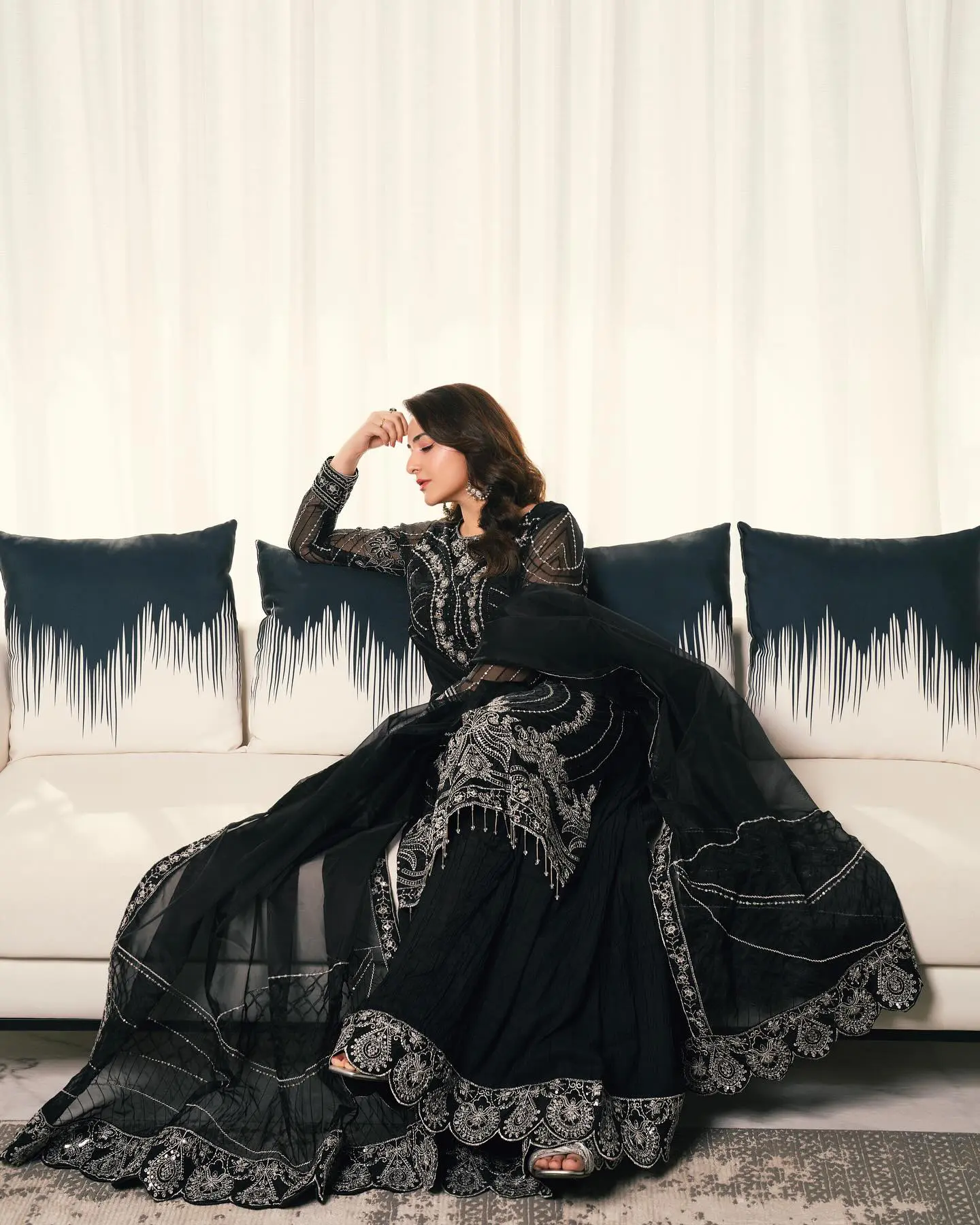 Black Suit With Silver Embroidery