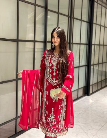 Elegant Designer Sequin Embroidered Top, Pant & Dupatta Set