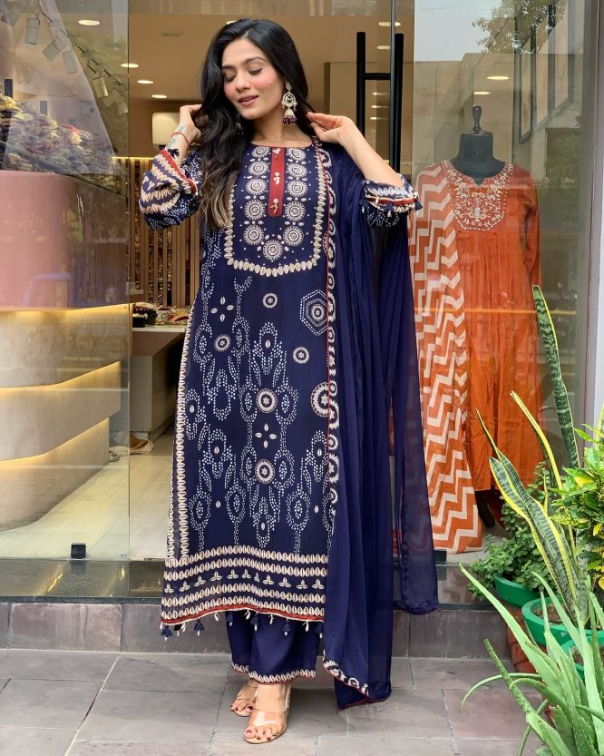 Royal Blue Handcrafted Threadwork Suit