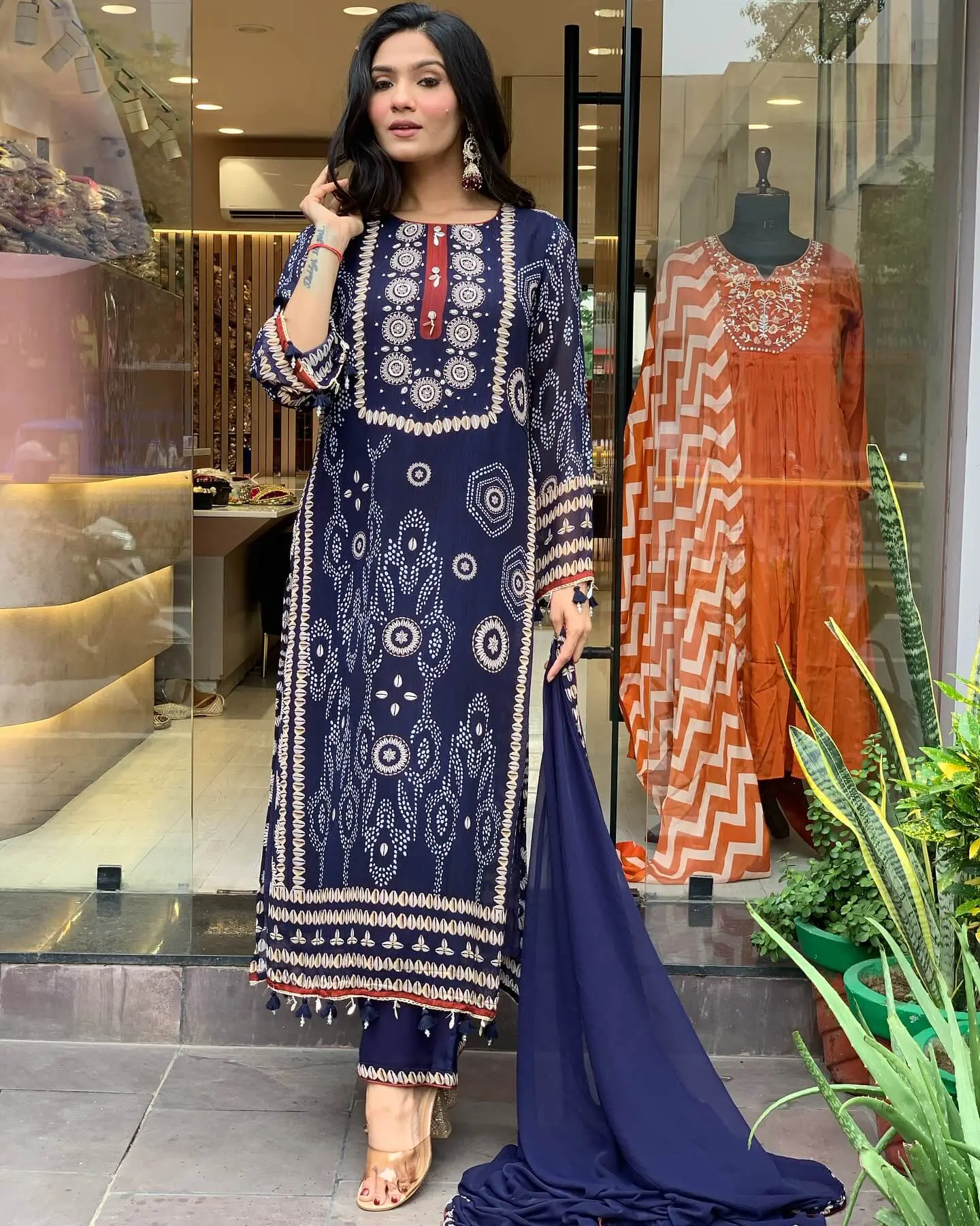 Royal Blue Handcrafted Threadwork Suit