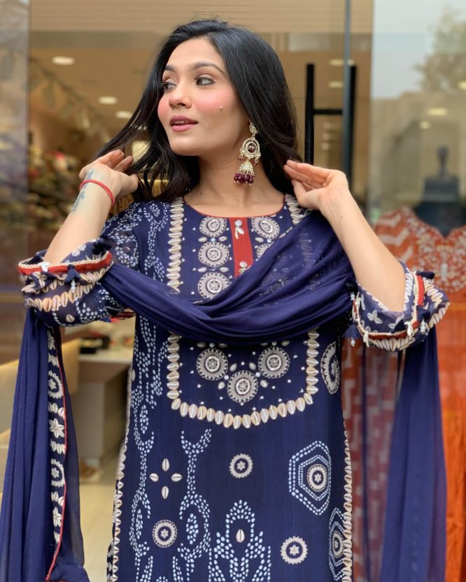 Royal Blue Handcrafted Threadwork Suit
