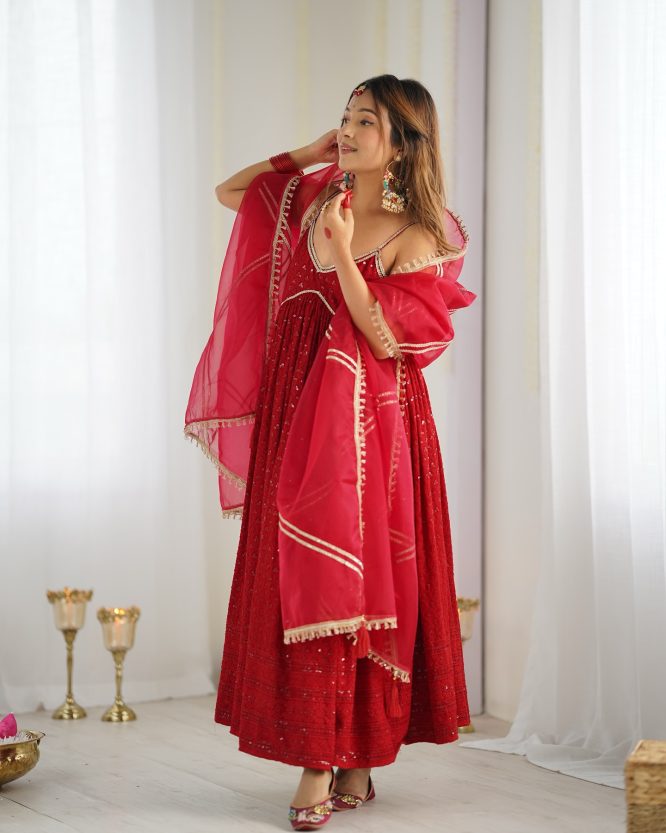 Ruby Radiance Kurti Set