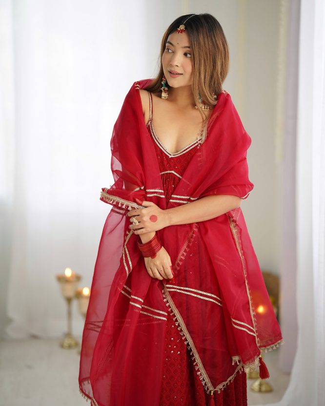 Ruby Radiance Kurti Set