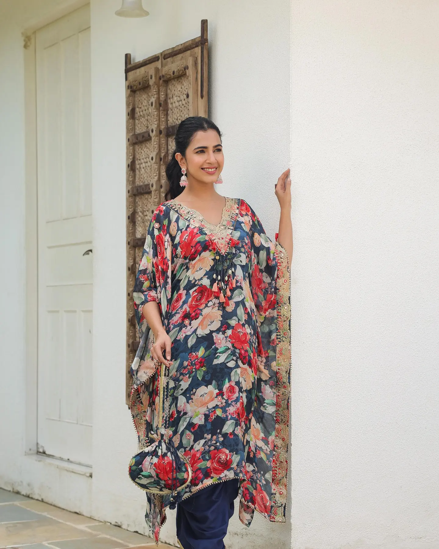 Midnight Garden Floral Premium Kaftan