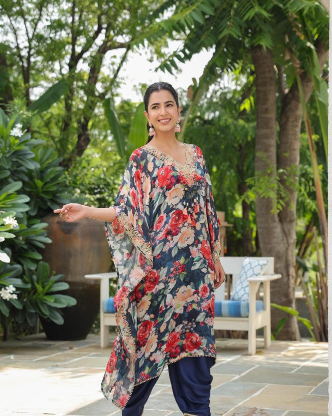 Midnight Garden Floral Premium Kaftan