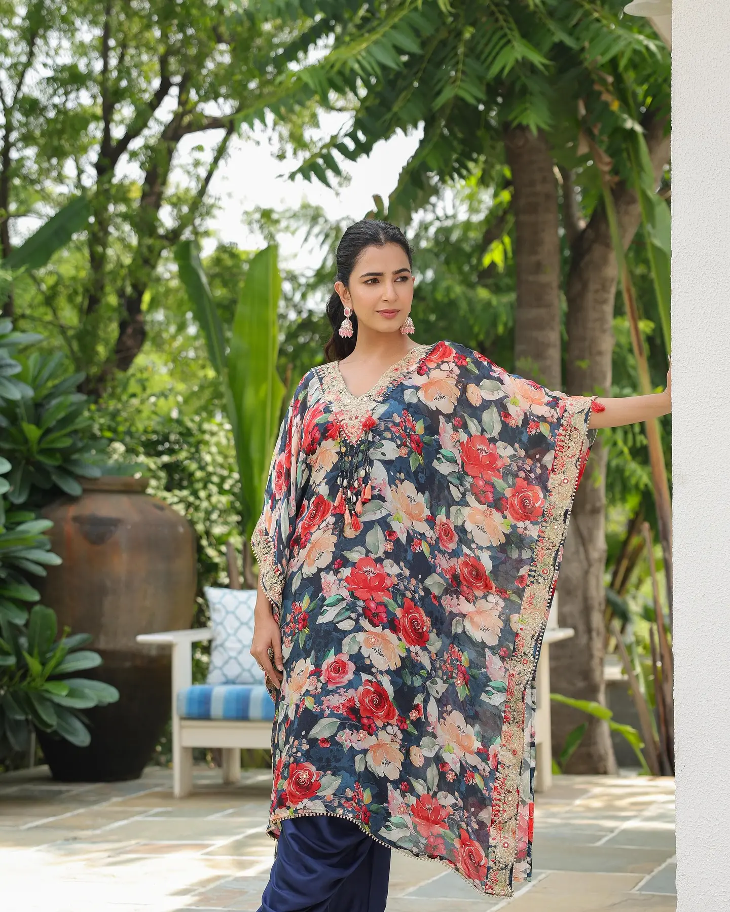 Midnight Garden Floral Premium Kaftan