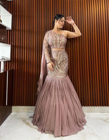 Party Perfect Embroidered Fusion Lehenga   Saree
