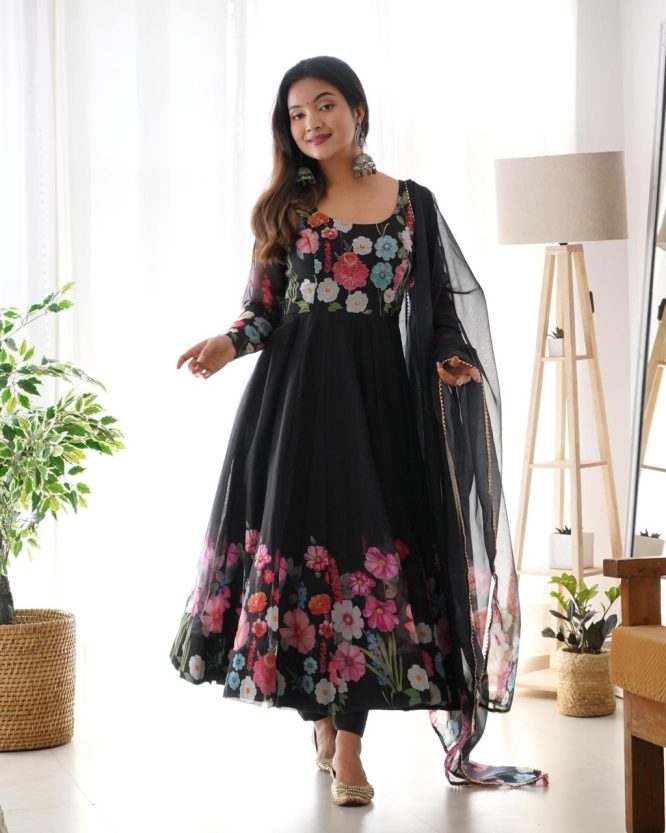 Floral Symphony Anarkali