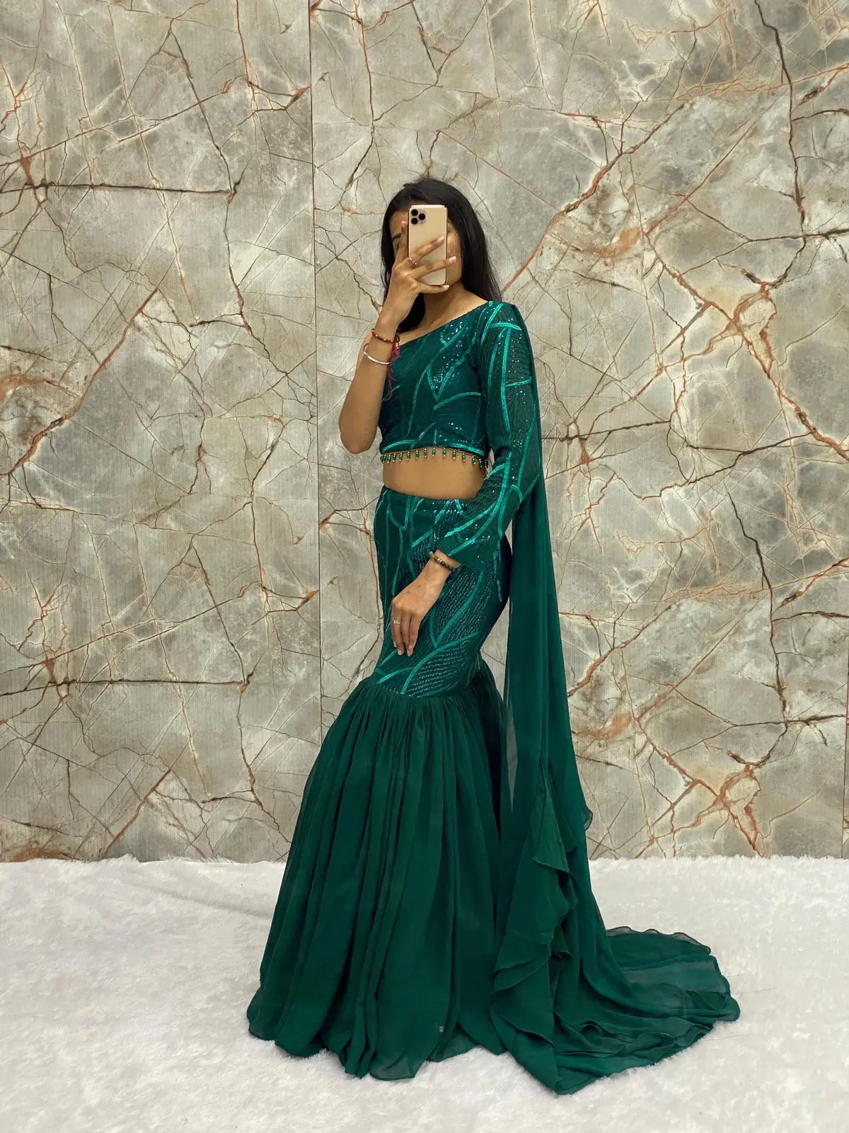 Party Perfect Embroidered Fusion Lehenga   Saree