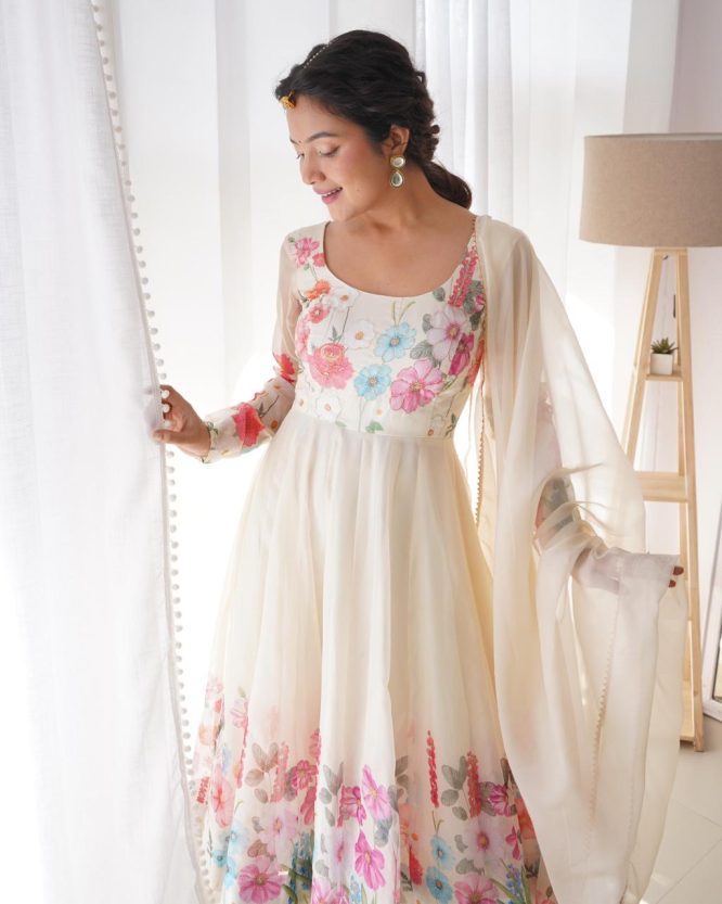 Floral Symphony Anarkali
