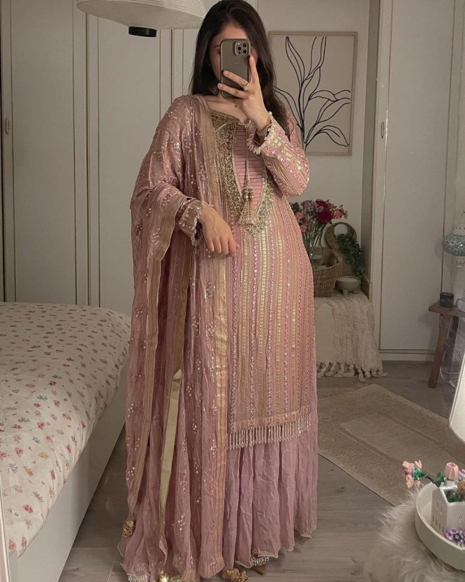 Royal Shimmer Party Wear Designer Top Pant Dupatta Set