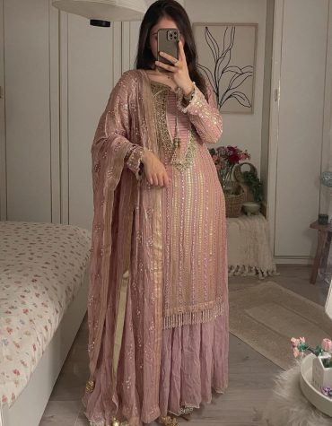 Royal Shimmer Party Wear Designer Top Pant Dupatta Set