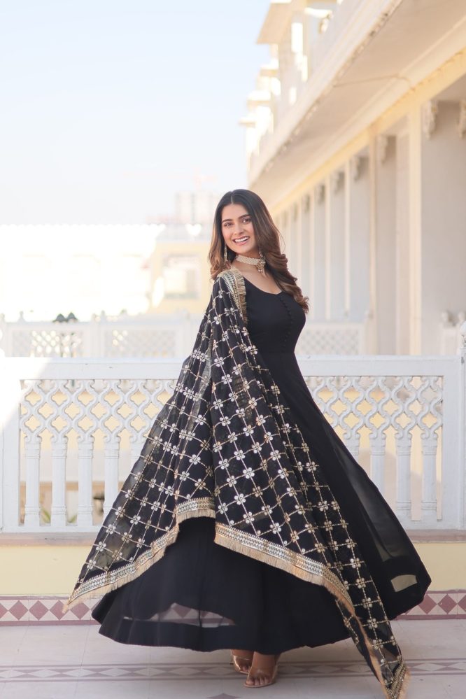 Blossom Elegance Gown with Dupatta