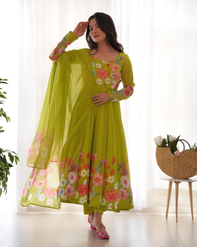 Floral Symphony Anarkali