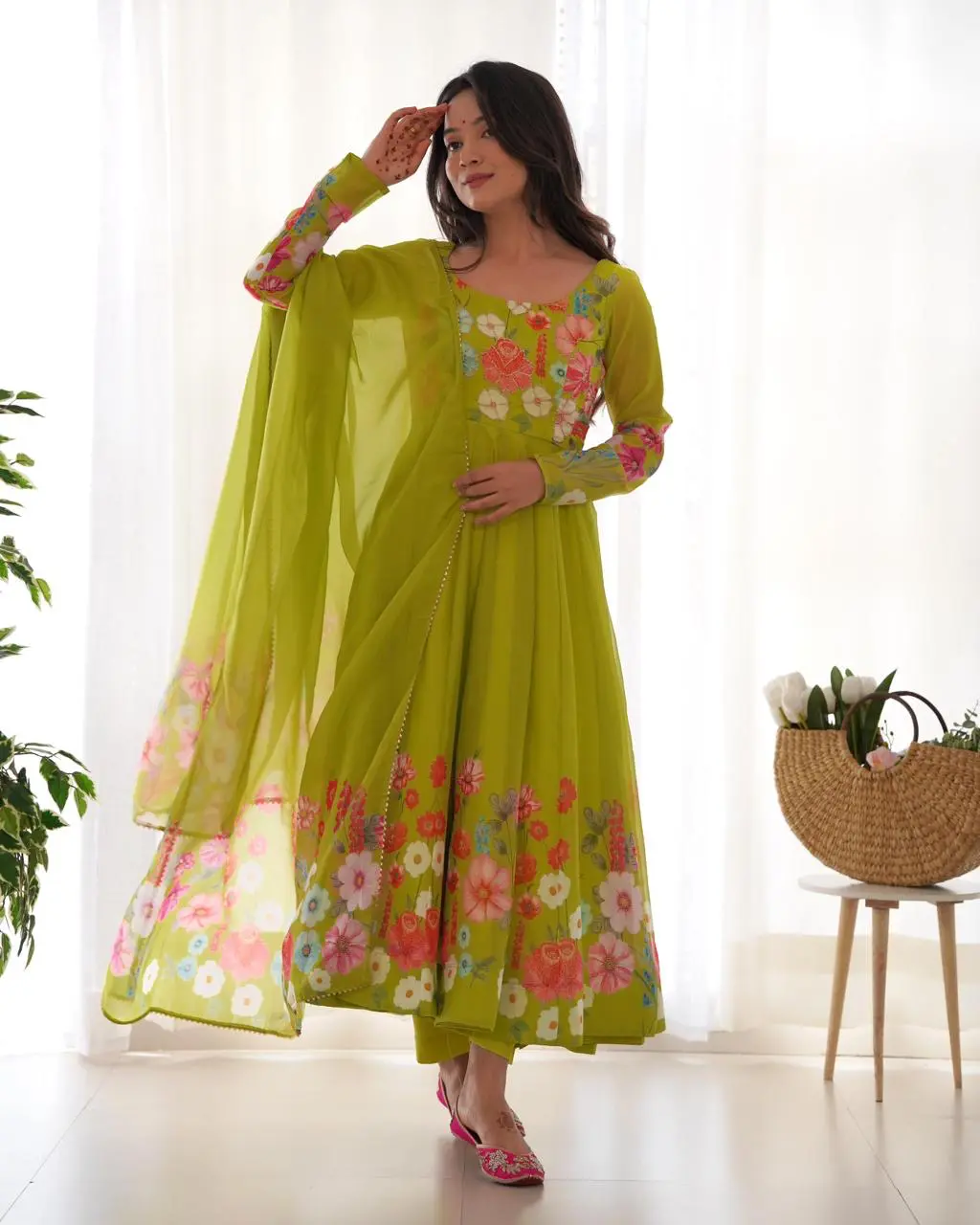 Floral Symphony Anarkali