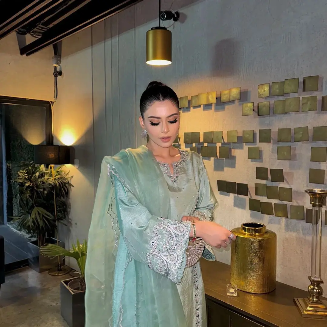 Mint Glow Embroidered Suit