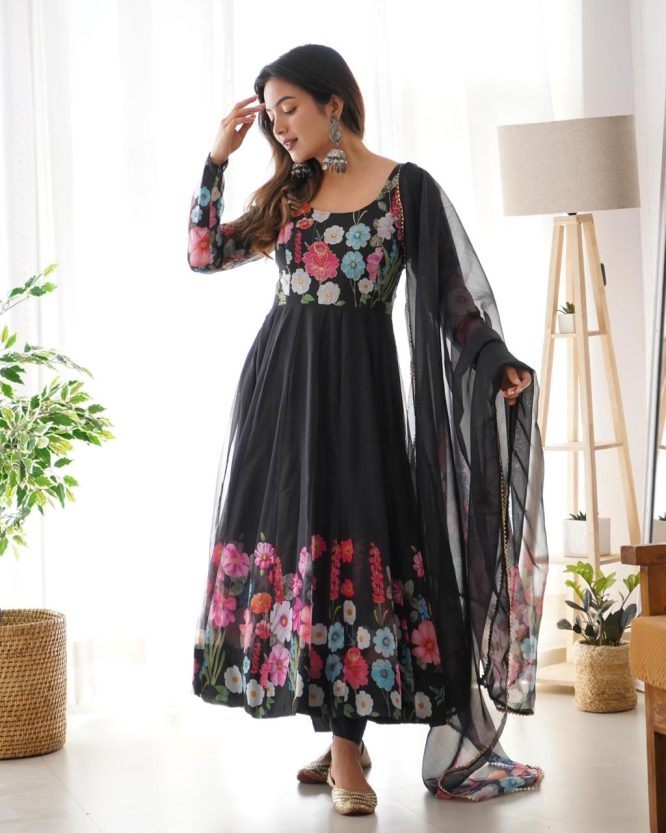 Floral Symphony Anarkali