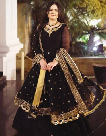 Ebony Gold Royal Sharara Set