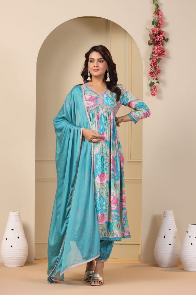 Floral Fantasy Anarkali Suit Set