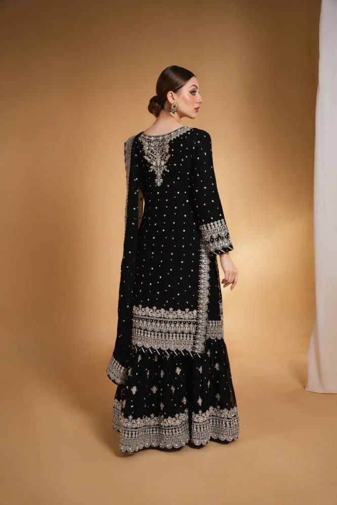 Midnight Elegance Kurti Lehenga Set