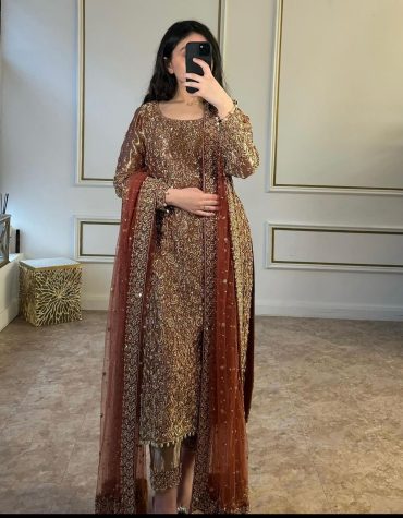 Regal Gold Embroidered Kurta Palazzo Set with Dupatta