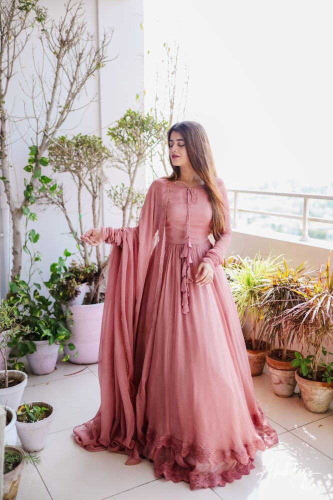 Blush Elegance Faux Georgette Anarkali